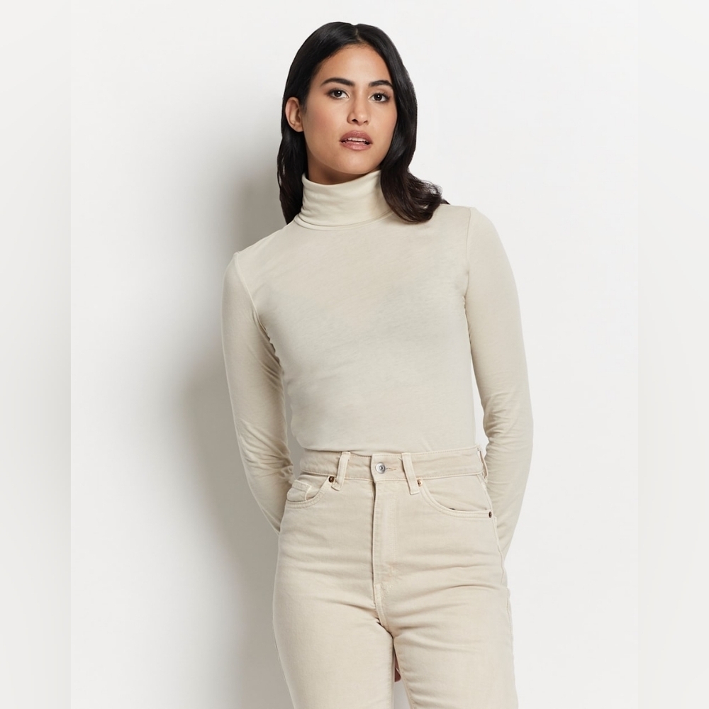 Pendleton Silk Blend Turtleneck Top Cream Color Size XL